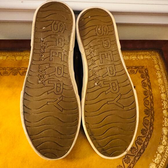 Sperry Womens Green Navy Plaid Topsiders Boat Deck Canvas Preppy Slip on Shoe 8 - Picture 4 of 6